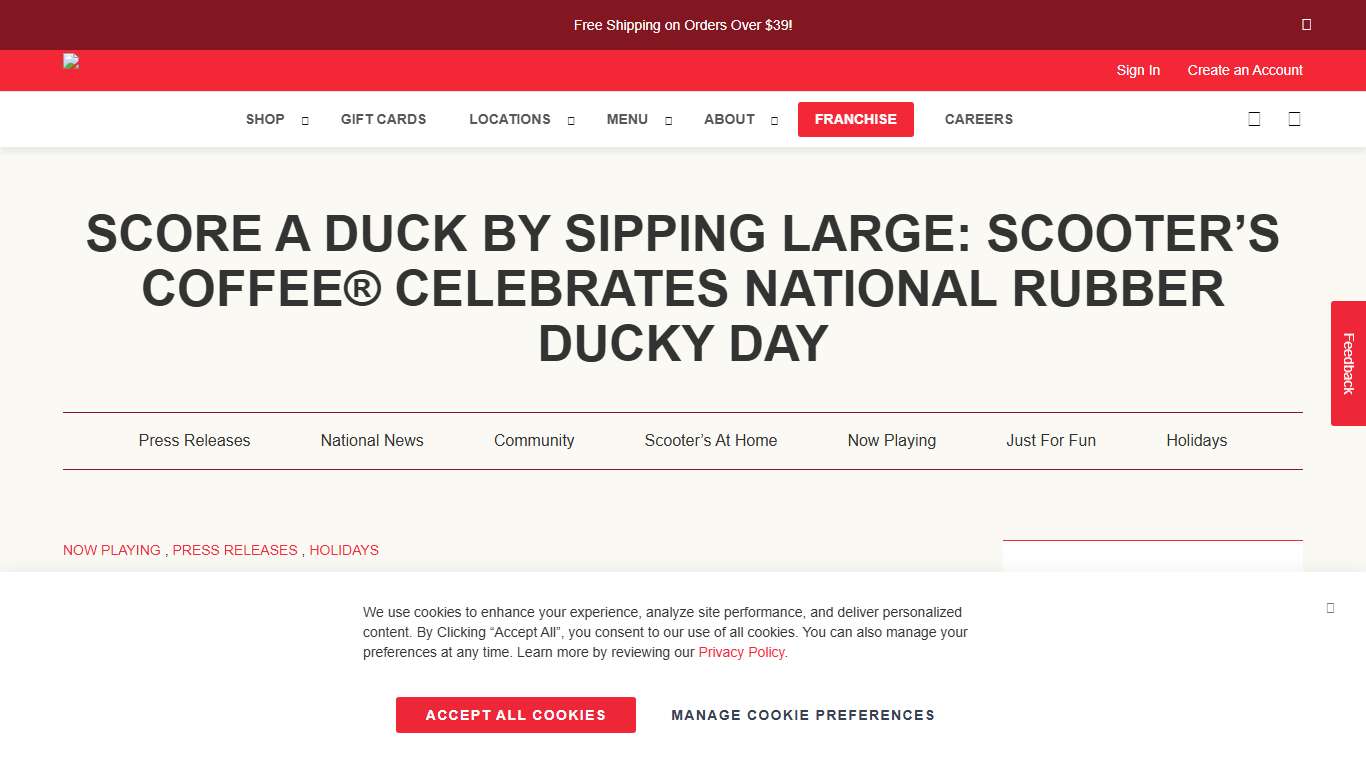 Score a Duck by Sipping Large: Scooter’s Coffee® Celebrates National Rubber Ducky Day