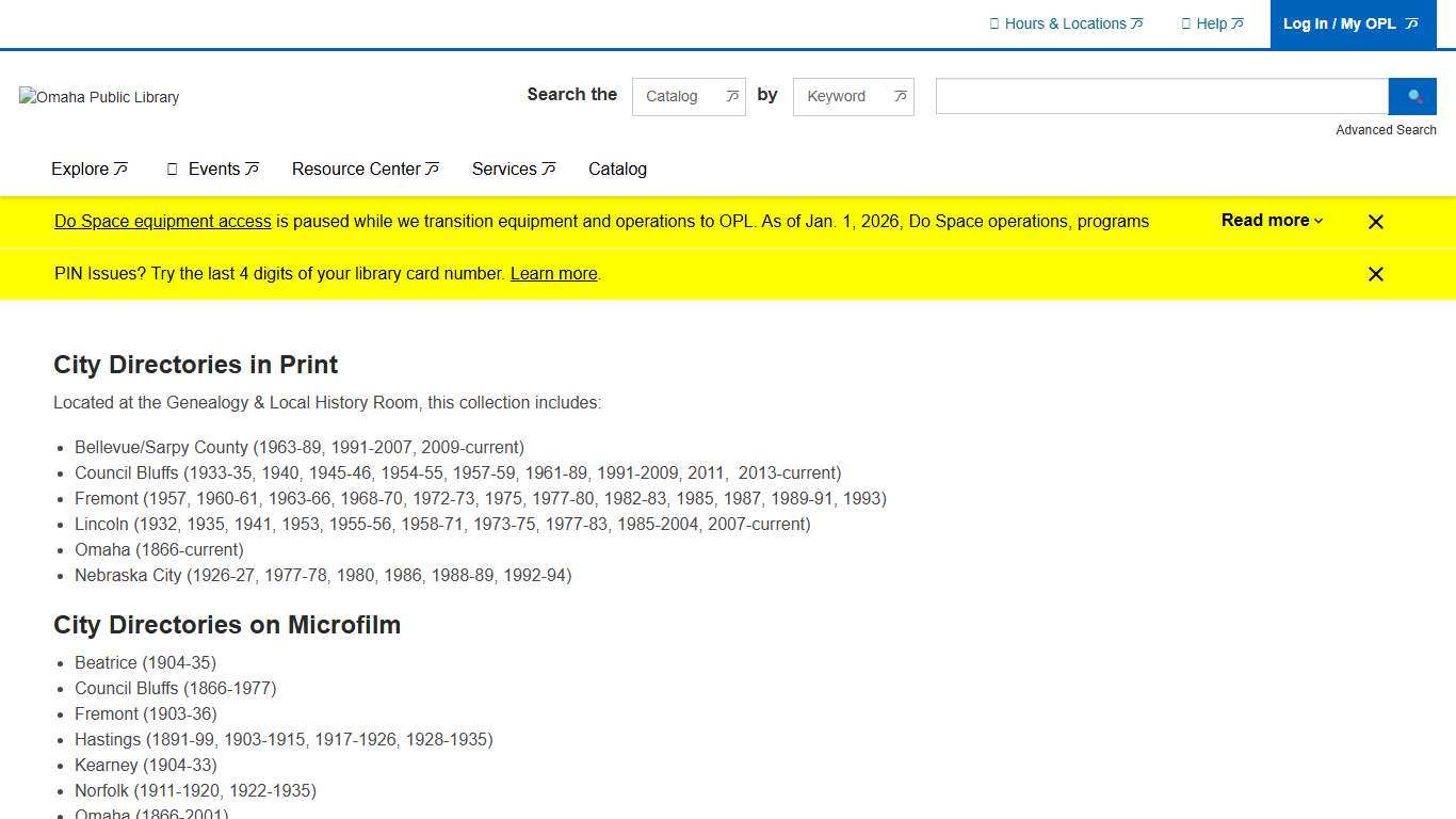 City Directory Collection Omaha Public Library
